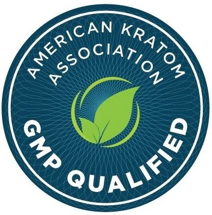American Kratom Association GMP Qualified Logo.