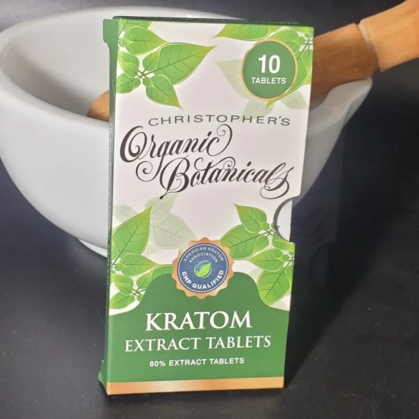 Christopher's Organic Botanicals: 80% Kratom Extract Tablets - 10 Tablets.