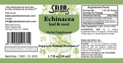 EchinaceaTincture front label salem botanicals