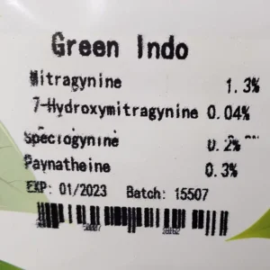 Green Indo Batch 15507 Label Details