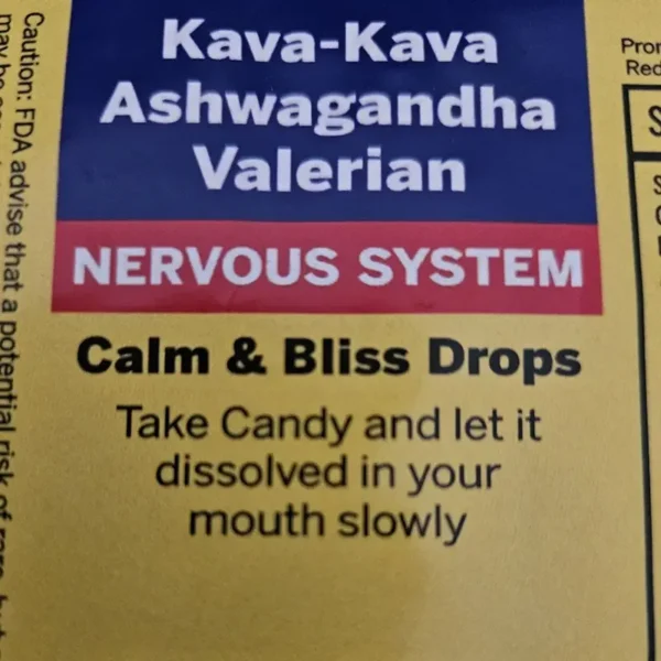 Kava valerian ashwagandha herbal extract calm and bliss candy drops