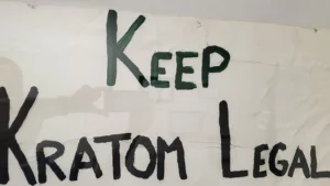 Preserving History: Original 'Keep Kratom Legal' Picket Sign from Washington DC's Kratom March on September 13th, 2016, Displayed in Christopher's Organic Botanicals Office.