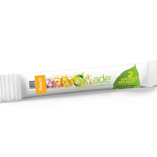 Kratomade Peachy King Baby: 2 Serving Stick Pack.