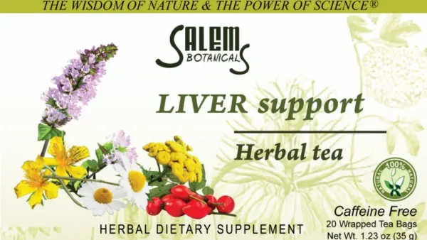 Liver support tea bags salem botanicals 20 count box
