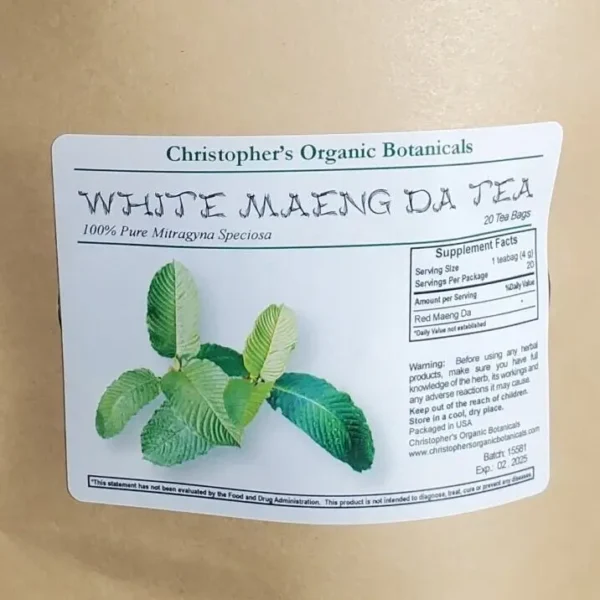 White Maeng da kratom tea bags 20 count