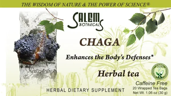 chaga tea salem botanicals front label
