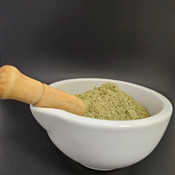 Fresh Green Borneo Batch 152703 kratom powder displayed in a bowl